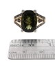 Moldavite and Diamond Ring in Gold